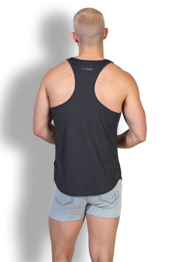 JJ Cool-Dry Gym Stringer - Dark Grey For Discount