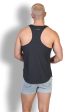 JJ Cool-Dry Gym Stringer - Dark Grey For Discount