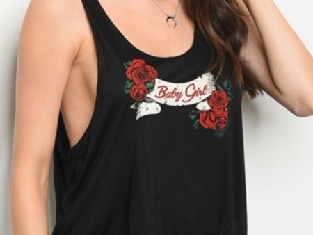 ❣ARRIVAL❣!💋 BLACK  BABY GIRL ROSES  PRINT TOP  Online Hot Sale