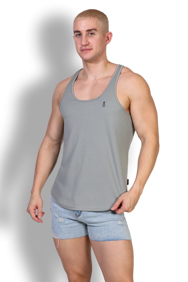 JJ Cool-Dry Gym Stringer - Light Grey Supply