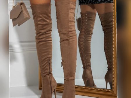 ❤Just In❤ Sexy Night out Boots over Knee toupe For Sale