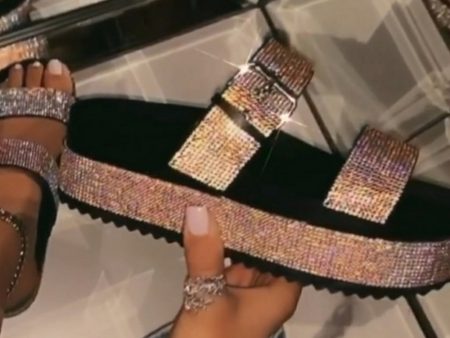 !! Bling blingRHINESTONE SANDAL-Rose Gold Online Hot Sale