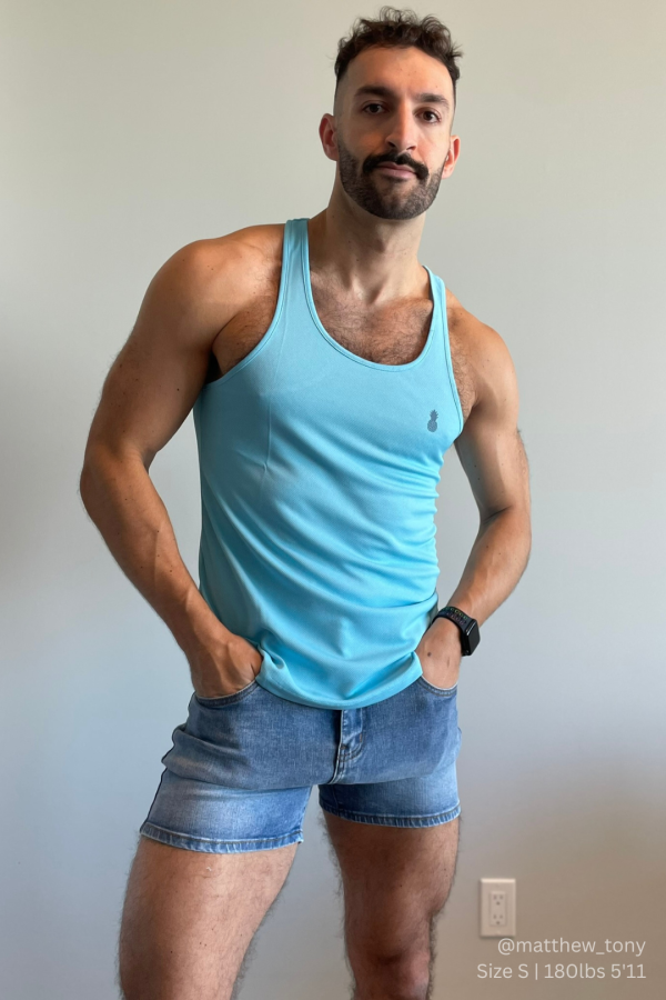 JJ Cool-Dry Gym Stringer - Light Aqua Online Hot Sale