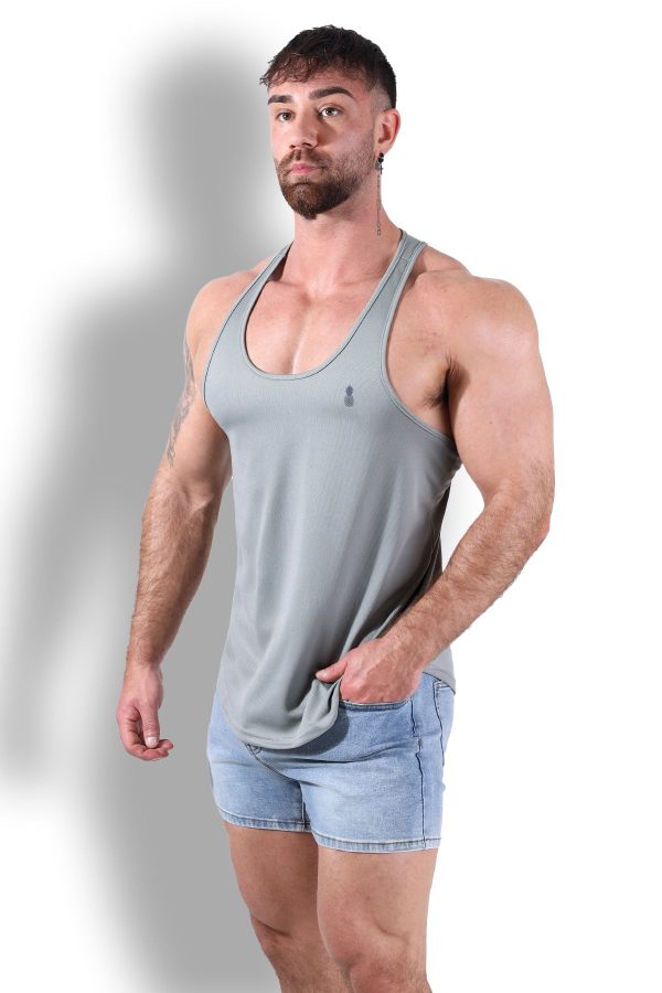 JJ Cool-Dry Gym Stringer - Light Grey Supply