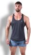 JJ Cool-Dry Gym Stringer - Dark Grey For Discount