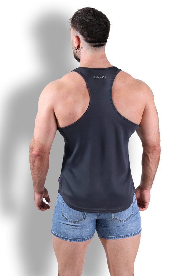 JJ Cool-Dry Gym Stringer - Dark Grey For Discount