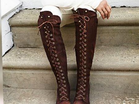 ❤ RESTOCKED ❤ Brown sexy lace up boots faux suede Online