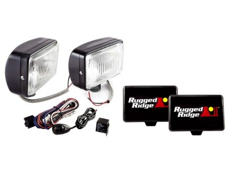 Rugged Ridge 5x7-In Halogen Fog Light Kit Black Steel Housings Fashion