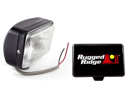 Rugged Ridge 5-In x 7-In Halogen Fog Light Black Steel Housing For Discount